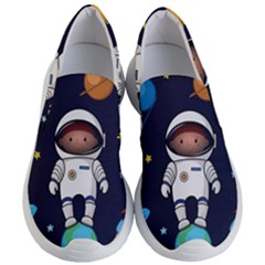 Boy Spaceman Space Rocket Ufo Planets Stars Women s Lightweight Slip Ons by Ndabl3x