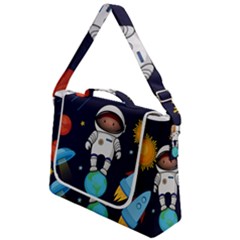 Boy Spaceman Space Rocket Ufo Planets Stars Box Up Messenger Bag by Ndabl3x