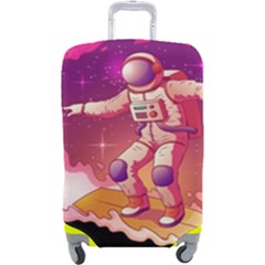 Astronaut Spacesuit Standing Surfboard Surfing Milky Way Stars Luggage Cover (large) by Ndabl3x