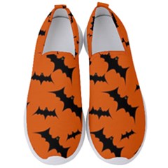 Halloween Card With Bats Flying Pattern Men s Slip On Sneakers