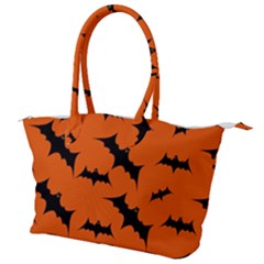 Halloween Card With Bats Flying Pattern Canvas Shoulder Bag
