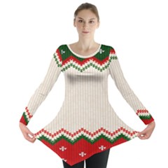 Merry Christmas Happy New Year Long Sleeve Tunic  by artworkshop