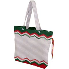 Merry Christmas Happy New Year Drawstring Tote Bag by artworkshop
