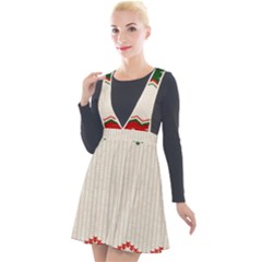 Merry Christmas Happy New Year Plunge Pinafore Velour Dress