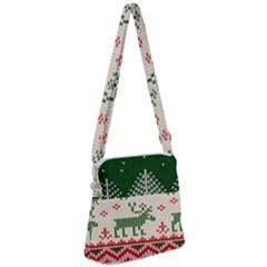 Merry Christmas Ugly Zipper Messenger Bag by artworkshop