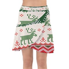 Merry Christmas Ugly Wrap Front Skirt by artworkshop