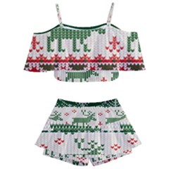 Merry Christmas Ugly Kids  Off Shoulder Skirt Bikini by artworkshop