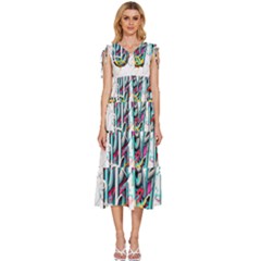 Graffiti Love V-neck Drawstring Shoulder Sleeveless Maxi Dress by essentialimage