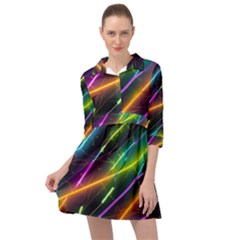 Vibrant Neon Dreams Mini Skater Shirt Dress by essentialimage