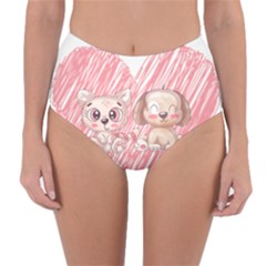 Paw Dog Pet Puppy Canine Cute Reversible High-waist Bikini Bottoms by Sarkoni