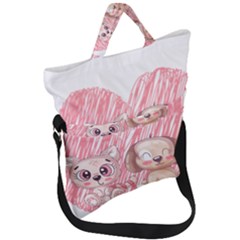 Paw Dog Pet Puppy Canine Cute Fold Over Handle Tote Bag