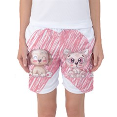 Cat Kitten Feline Pet Animal Cute Women s Basketball Shorts