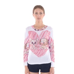 Dog Cat Animal Pet Heart Love Women s Long Sleeve T-shirt