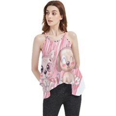 Cat Kitten Feline Pet Animal Cute Flowy Camisole Tank Top by Sarkoni