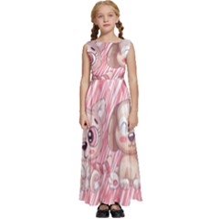 Dog Cat Animal Pet Heart Love Kids  Satin Sleeveless Maxi Dress by Sarkoni