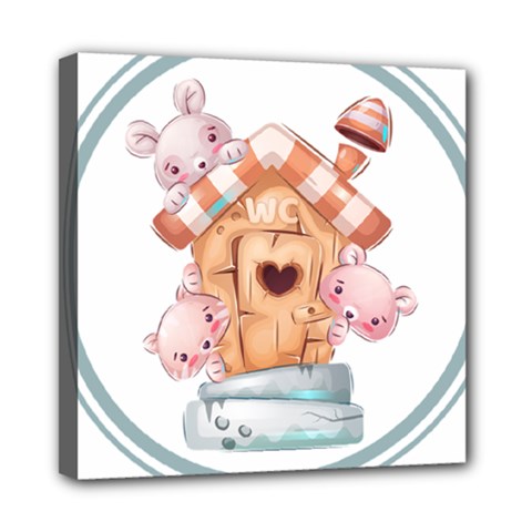 House Pet Animal Cute Mini Canvas 8  X 8  (stretched)