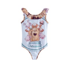 House Pet Animal Cute Kids  Frill Swimsuit by Sarkoni