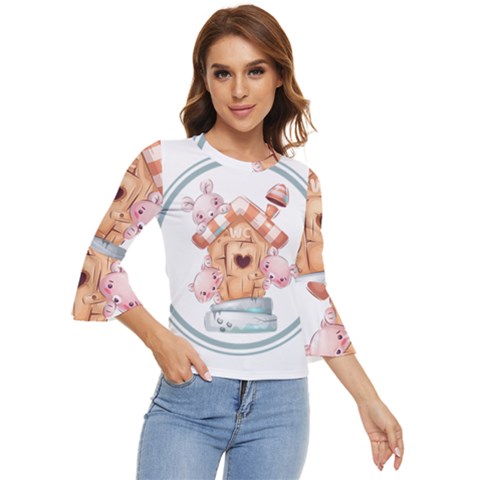 House Pet Animal Cute Bell Sleeve Top by Sarkoni