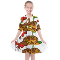 Milk Cookies Christmas Holidays Kids  All Frills Chiffon Dress by Sarkoni