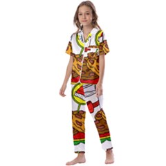 Milk Cookies Christmas Holidays Kids  Satin Short Sleeve Pajamas Set by Sarkoni