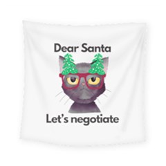 Cute Cat Glasses Christmas Tree Square Tapestry (small)