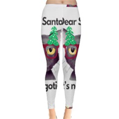 Cute Cat Glasses Christmas Tree Inside Out Leggings by Sarkoni