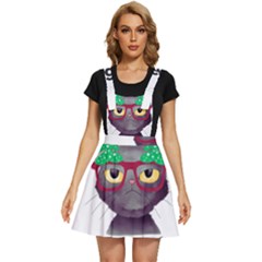 Cute Cat Glasses Christmas Tree Apron Dress by Sarkoni