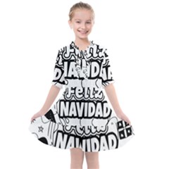 Christmas Santa Snow Happy Joy Kids  All Frills Chiffon Dress