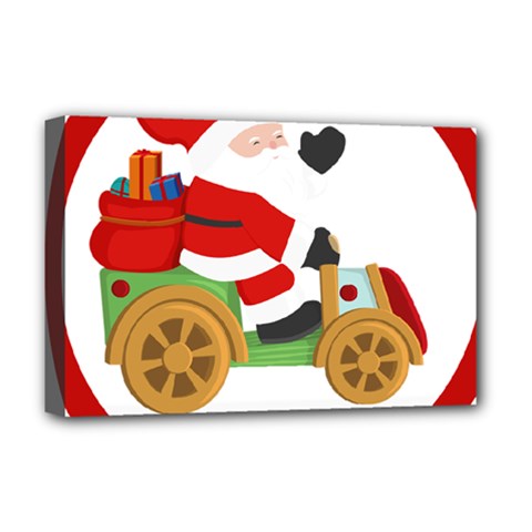 Christmas Santa Claus Deluxe Canvas 18  X 12  (stretched)