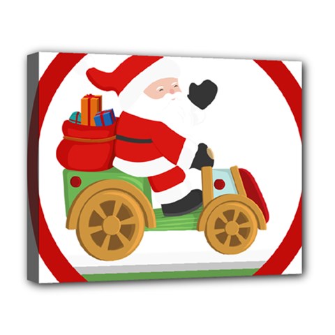 Christmas Santa Claus Deluxe Canvas 20  X 16  (stretched)