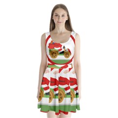 Christmas Santa Claus Split Back Mini Dress 