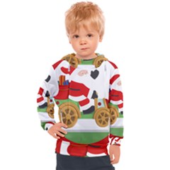 Christmas Santa Claus Kids  Hooded Pullover by Sarkoni