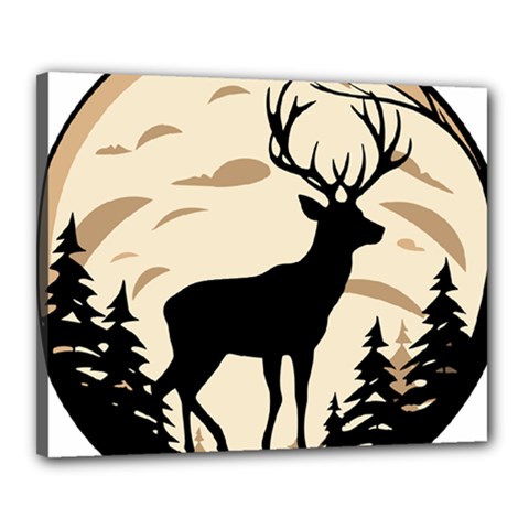 Deer Wildlife Canvas 20  X 16  (stretched)