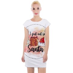 Santa Cookies Christmas Cap Sleeve Bodycon Dress by Sarkoni