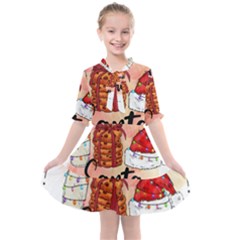 Santa Cookies Christmas Kids  All Frills Chiffon Dress by Sarkoni