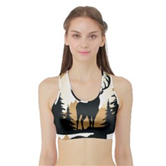 Deer Wildlife Nature Sports Bra With Border