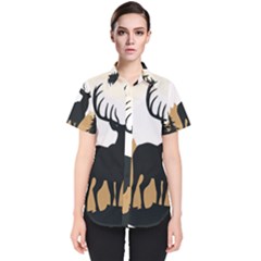 Deer Wildlife Nature Women s Short Sleeve Shirt