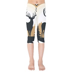 Deer Wildlife Nature Kids  Capri Leggings 