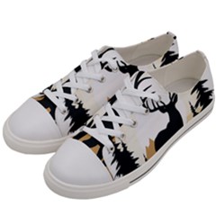 Deer Wildlife Nature Women s Low Top Canvas Sneakers by Sarkoni