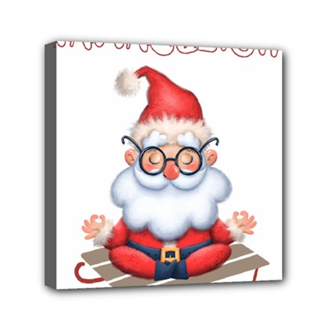 Santa Glasses Yoga Chill Vibe Mini Canvas 6  X 6  (stretched)