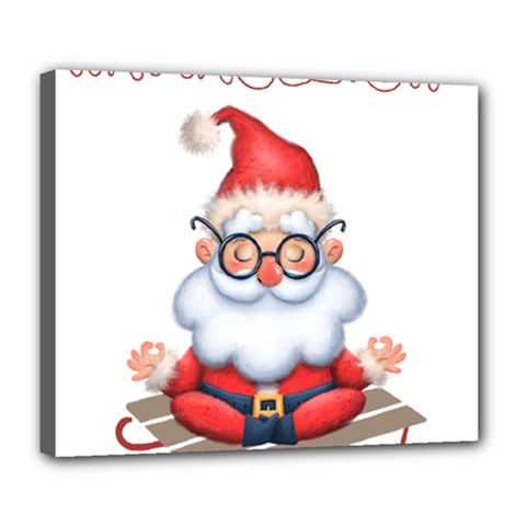 Santa Glasses Yoga Chill Vibe Deluxe Canvas 24  X 20  (stretched)