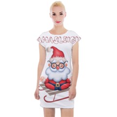 Santa Glasses Yoga Chill Vibe Cap Sleeve Bodycon Dress