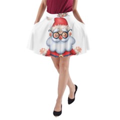 Santa Glasses Yoga Chill Vibe A-Line Pocket Skirt