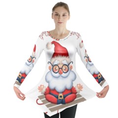 Santa Glasses Yoga Chill Vibe Long Sleeve Tunic 