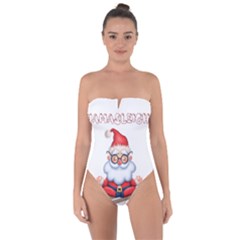 Santa Glasses Yoga Chill Vibe Tie Back One Piece Swimsuit