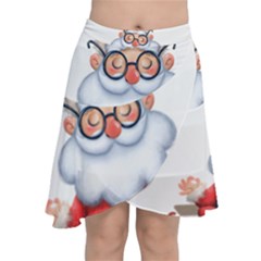 Santa Glasses Yoga Chill Vibe Chiffon Wrap Front Skirt