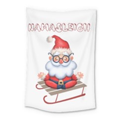 Santa Glasses Yoga Chill Vibe Small Tapestry