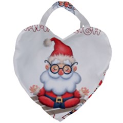 Santa Glasses Yoga Chill Vibe Giant Heart Shaped Tote