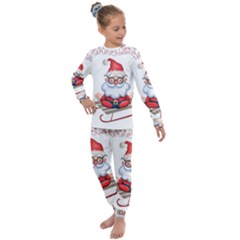 Santa Glasses Yoga Chill Vibe Kids  Long Sleeve Set 