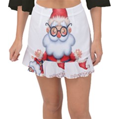 Santa Glasses Yoga Chill Vibe Fishtail Mini Chiffon Skirt